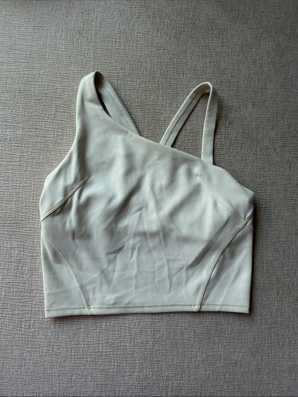 lululemon athletica Cream Asymmetric Sports Bra Top